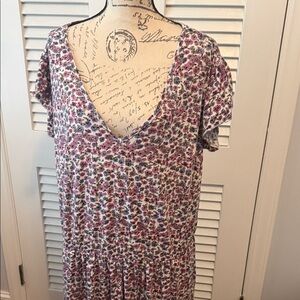 BloomChic Floral Midi Dress in Purple and White